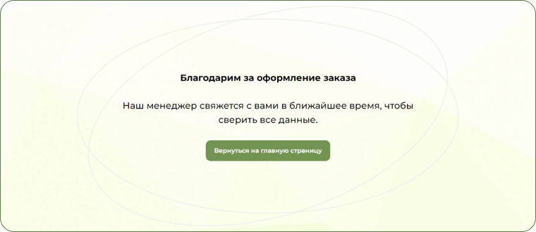 Успешное оформление заказа